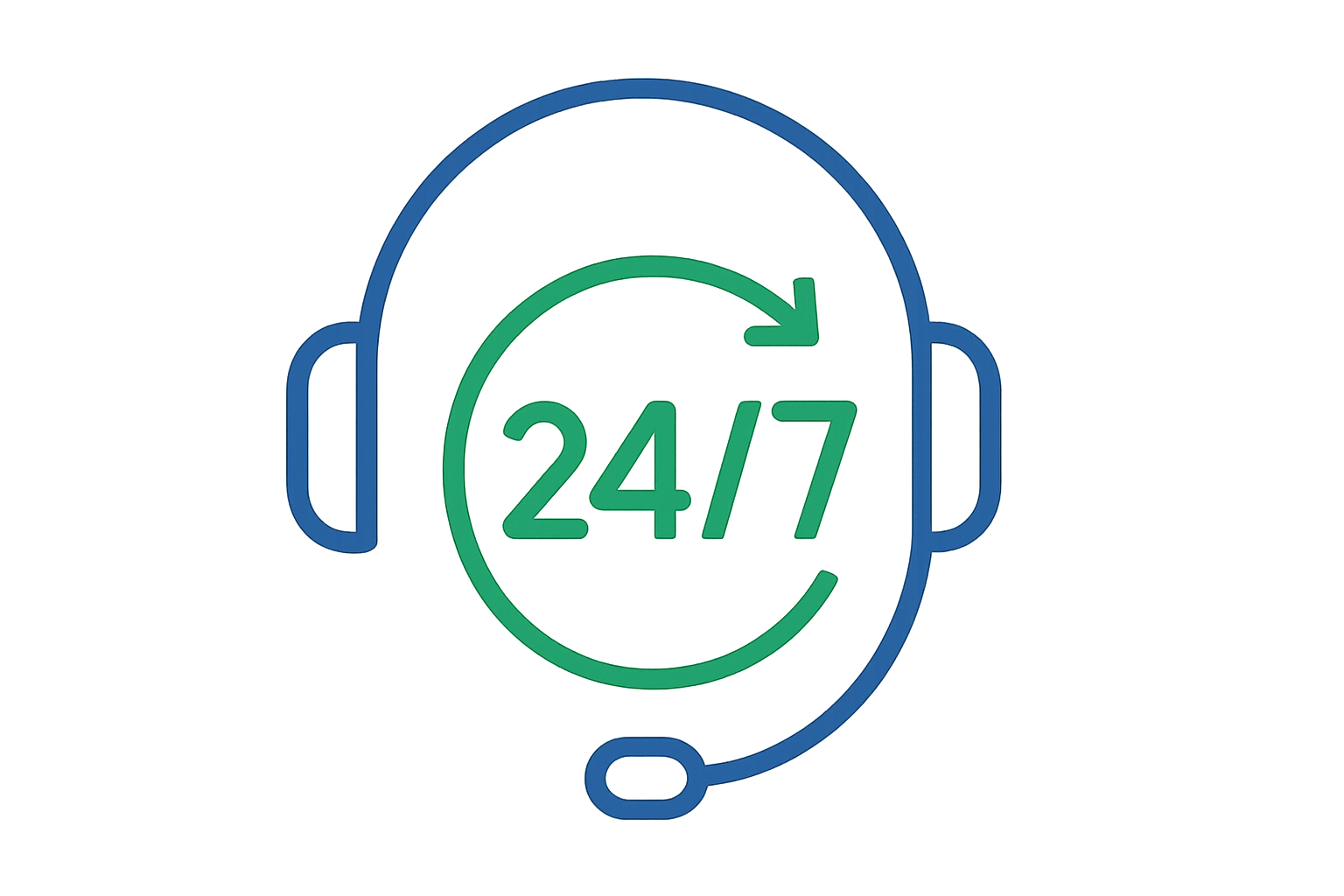 24/7 Support icon Transparent background